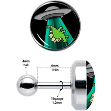 将图片加载到图库查看器,16G 1/4 Alien UFO Dinosaur Abduction Cartilage Tragus Earring by Onyx O