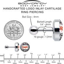 将图片加载到图库查看器,16G 1/4 Dope Composition Notebook Tragus Cartilage Earring by Onyx O