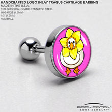 Load image into Gallery viewer, 16G 1/4 Daffodil Duck Cartilage Tragus Earring by Onyx O