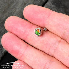 Load image into Gallery viewer, 16G 1/4 Dumpster Fire Tragus Cartilage Earring by Onyx O