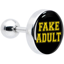 Load image into Gallery viewer, 16G 1/4 Black Yellow Fake Adult Tragus Cartilage Earring by Onyx O