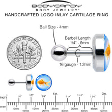 Load image into Gallery viewer, 16G 1/4 Gold Fish Cartilage Tragus Earring by Onyx O