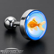 Load image into Gallery viewer, 16G 1/4 Gold Fish Cartilage Tragus Earring by Onyx O