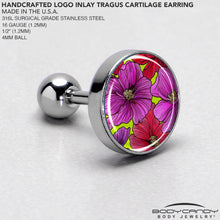 Load image into Gallery viewer, 16G 1/4 Blossom Creation Tropical Floral Flowers Cartilage Earring by Onyx O