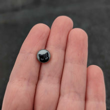 Load image into Gallery viewer, 16G Glow in the Dark Peeking Black Cat Tragus Cartilage Earring by Onyx O
