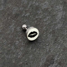 Load image into Gallery viewer, 16G 1/4 Lipstick Kiss Black Glow in the Dark Cartilage Earring by Onyx O