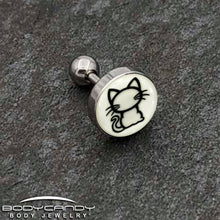 将图片加载到图库查看器,16G 1/4 Glow in the Dark Kitty Cat Tragus Cartilage Earring by Onyx O