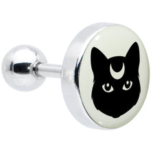 Load image into Gallery viewer, 16G 1/4 Glow in the Dark Mystic Kitty Cat Tragus Cartilage Earring by Onyx O