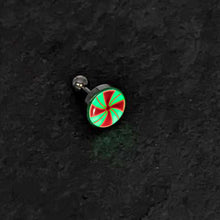 将图片加载到图库查看器,16G Glow in the Dark Holiday Peppermint Candy Tragus Cartilage Earring by Onyx O