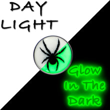 Load image into Gallery viewer, 16G Glow in the Dark Black Widow Spider Tragus Cartilage Earring by Onyx O