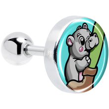 Load image into Gallery viewer, 16G 1/4 Cute Biting Baby Hippo Cartilage Tragus Earring