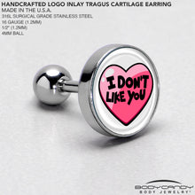 Load image into Gallery viewer, 16GI Don't Like You Valentine Heart Tragus Cartilage Earring