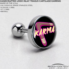 Load image into Gallery viewer, 16G 1/4 Karmic Boomerang Tragus Cartilage Earring by Onyx O