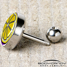 将图片加载到图库查看器,16G 1/4 Yellow Slice of Lemon Tragus Cartilage Earring by Onyx O