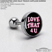 将图片加载到图库查看器,16G 1/4 Love That 4 You Cartilage Tragus Earring by Onyx O