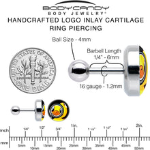 Load image into Gallery viewer, 16G 1/4 Magnified Yellow Duck Cartilage Tragus Earring by Onyx O