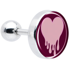Load image into Gallery viewer, 16G 1/4 Pinkish Melting Heart Tragus Cartilage Earring by Onyx O