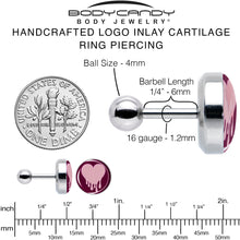 Load image into Gallery viewer, 16G 1/4 Pinkish Melting Heart Tragus Cartilage Earring by Onyx O