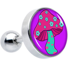 将图片加载到图库查看器,16G 1/4 Funky Floral Mushroom Cartilage Tragus Earring by Onyx O