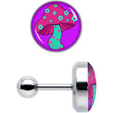 将图片加载到图库查看器,16G 1/4 Funky Floral Mushroom Cartilage Tragus Earring by Onyx O