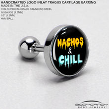 Load image into Gallery viewer, Nachos and Chill Tragus Cartilage Earring by Onyx O