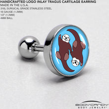 Load image into Gallery viewer, 16G 1/4 Oh My Otters Animal Tragus Cartilage Earring by Onyx O