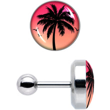 Load image into Gallery viewer, 16G 1/4 Red Sunset Palm Tree Cartilage Tragus Earring by Onyx O