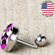 Load image into Gallery viewer, 16G 1/4 Panda Love Cartilage Tragus Earring by Onyx O