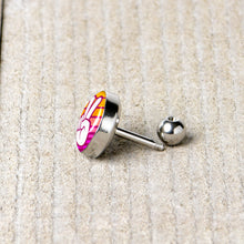 将图片加载到图库查看器,16G 1/4 Retro Stripes Peace Sign Fingers Cartilage Tragus Earring by Onyx O
