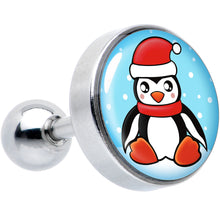 Load image into Gallery viewer, 16G 1/4 Snowfall Holiday Penguin Tragus Cartilage Earring by Onyx O