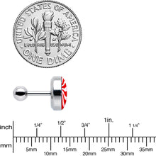 Load image into Gallery viewer, 16G 1/4 Holiday Peppermint Candy Tragus Cartilage Earring