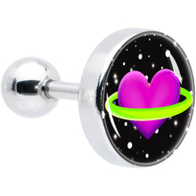 Load image into Gallery viewer, 16G 1/4 Heart Planet Cartilage Tragus Earring by Onyx O
