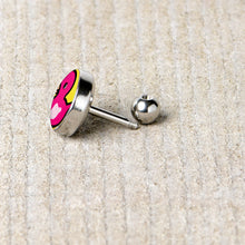 Load image into Gallery viewer, 16G 1/4 Pink Ducky Cartilage Tragus Earring by Onyx O