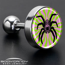 Load image into Gallery viewer, 16G 1/4 Psychedelic Spider Tragus Cartilage Earring by Onyx O