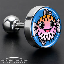 Load image into Gallery viewer, 16G 1/4 Swimming Pufferfish Tragus Cartilage Earring by Onyx O
