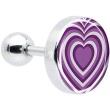 Load image into Gallery viewer, 16G 1/4 Purple Retro Heart Tragus Cartilage Earring by Onyx O