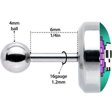 Load image into Gallery viewer, 16G 1/4 Retro Pixel Skull Cartilage Tragus Earring by Onyx O