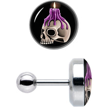 将图片加载到图库查看器,16G 1/4 Burning Skull Candle Cartilage Tragus Earring by Onyx O