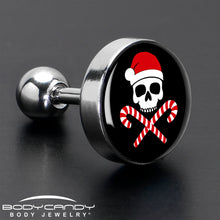 Load image into Gallery viewer, 16G 1/4 Santa Pirate Candy Cane Tragus Cartilage Earring by Onyx O