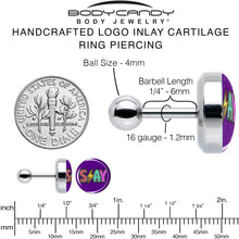 Load image into Gallery viewer, 16G 1/4 Colorful Lighting SLAY Tragus Cartilage Earring by Onyx O