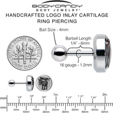 Load image into Gallery viewer, 16G 1/4 Donkey Smart Ass Tragus Cartilage Earring by Onyx O