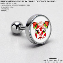 Load image into Gallery viewer, 16G 1/4 Strawberry Cow Cartilage Tragus Earring by Onyx O