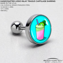 Load image into Gallery viewer, 16G 1/4 Summer Drink Cartilage Tragus Earring by Onyx O