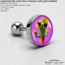 Load image into Gallery viewer, 16G 1/4 Sunflower Cactus Cartilage Tragus Earring by Onyx O