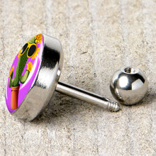 Load image into Gallery viewer, 16G 1/4 Sunflower Cactus Cartilage Tragus Earring by Onyx O