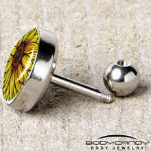 Load image into Gallery viewer, Blossom Creation Yellow Sunflower Tragus Cartilage Earring by Onyx O