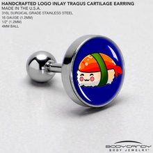 Load image into Gallery viewer, 16G 1/4 Sushi Cartilage Tragus Earring by Onyx O