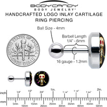 Load image into Gallery viewer, 16G 1/4 Voodoo Doll Tragus Cartilage Earring by Onyx O