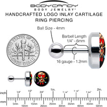 Load image into Gallery viewer, 16G Valentine Heart Voodoo Doll Tragus Cartilage Earring