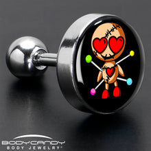 Load image into Gallery viewer, 16G Valentine Heart Voodoo Doll Tragus Cartilage Earring